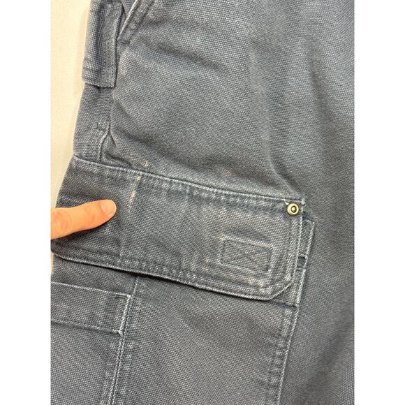 Duluth Trading Co. Men's Navy Blue Canvas Cargo Pants - Size 42x32 (41x30) *READ - Picture 2 of 4